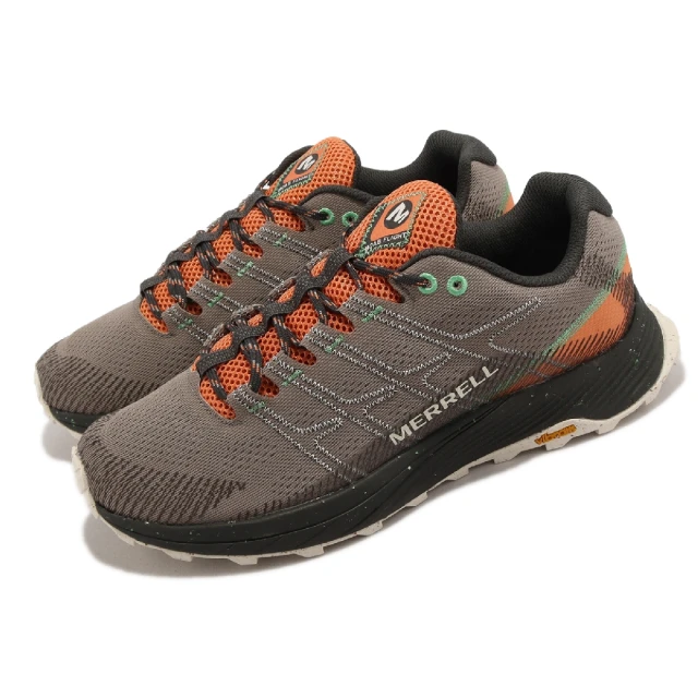 【MERRELL】野跑鞋 Moab Flight 男鞋 灰 橙 黃金大底 郊山 登山 越野 輕量 透氣 戶外 健走(ML067485)