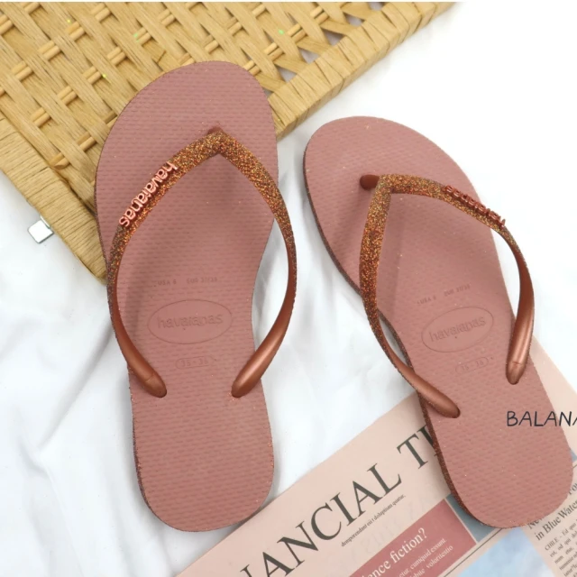 【havaianas 哈瓦仕】SLIM SPARKLE II 玫瑰粉色(拖鞋 女款 夾腳拖 巴西 夏日必備 海灘拖)