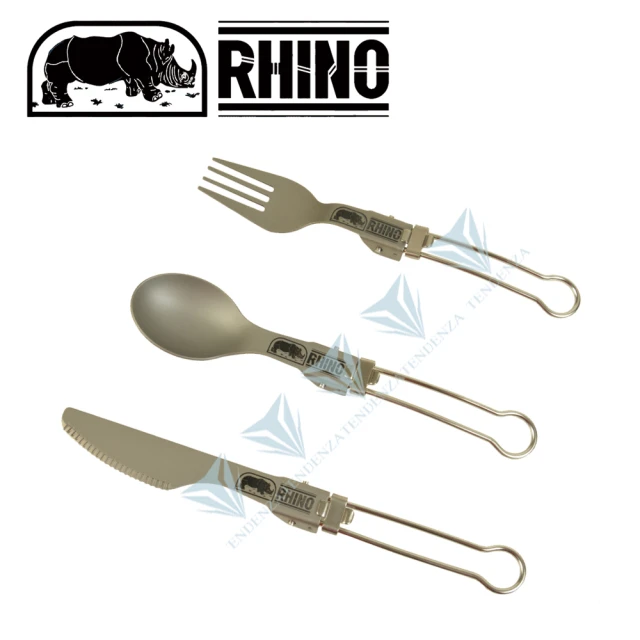 【RHINO 犀牛】鈦合金折疊餐具超值雙入組(餐具組/露營/登山/野炊/湯叉)