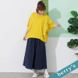 【betty’s 貝蒂思】小鹿鬆緊壓褶素色長裙(深藍)