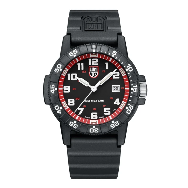 【LUMINOX 雷明時】Leatherback Sea Turtle Giant革龜運動腕錶(紅x黑 / 0335)