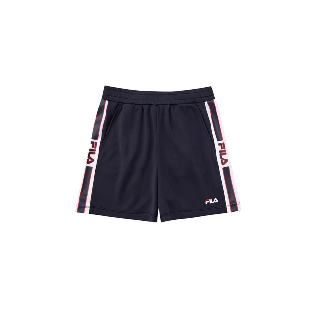 【FILA】KIDS 女童吸濕排汗針織短褲-丈青(5SHX-4423-NV)