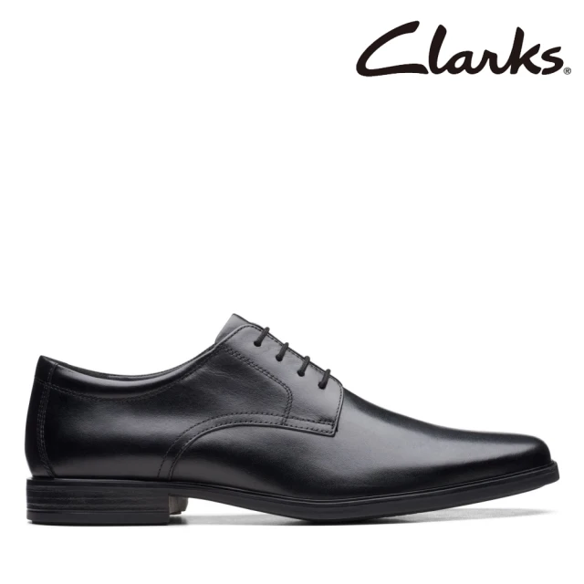 【Clarks】男款Howard Walk寬楦設計微方頭柔軟皮革素面紳士鞋(CLM61285D)