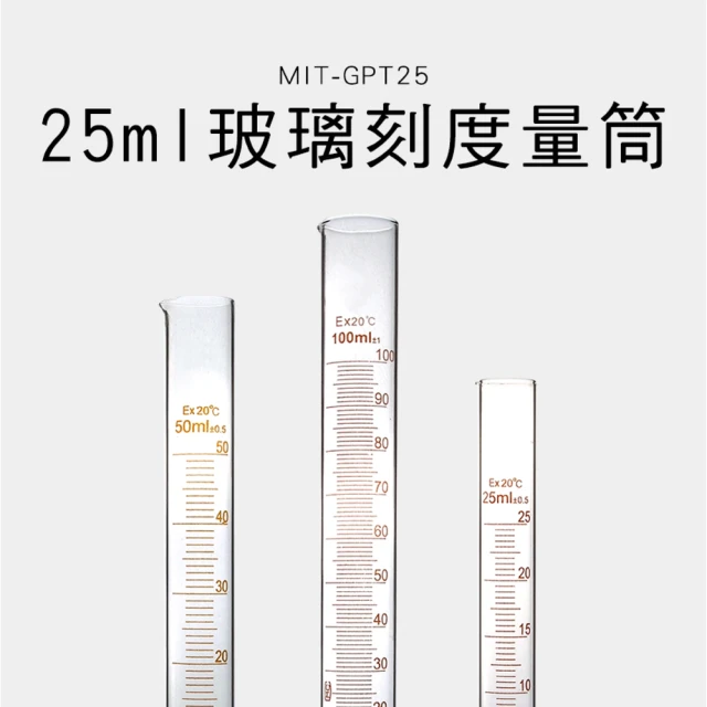 【精準科技】刻度量筒 玻璃刻度量筒25ml 玻璃量筒 實驗器材 具嘴刻度量筒 刻度量杯(550-GPT25)