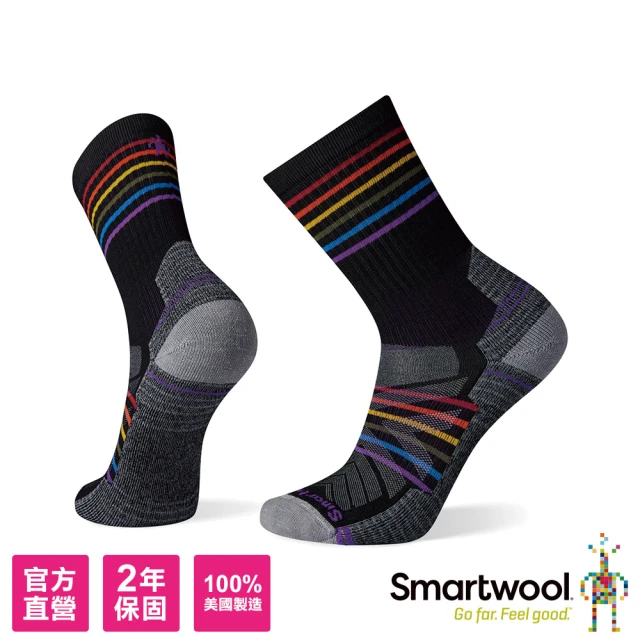 【SmartWool】機能戶外全輕量減震印花中長襪-Pride(黑色)