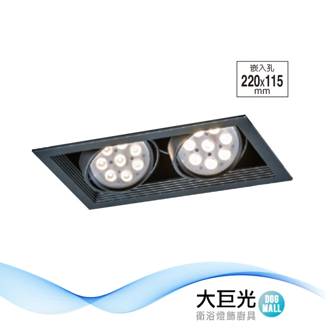 【大巨光】LED 12Wx2 崁燈-組合式-LED 崁孔22*11.5cm(LW-11-521G)