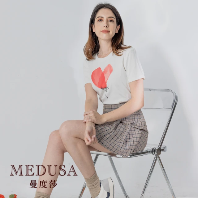 【MEDUSA 曼度莎】現貨-Happy Day 愛心純棉T（M-XL）｜女上衣 短袖上衣 短袖T恤(105-70501)