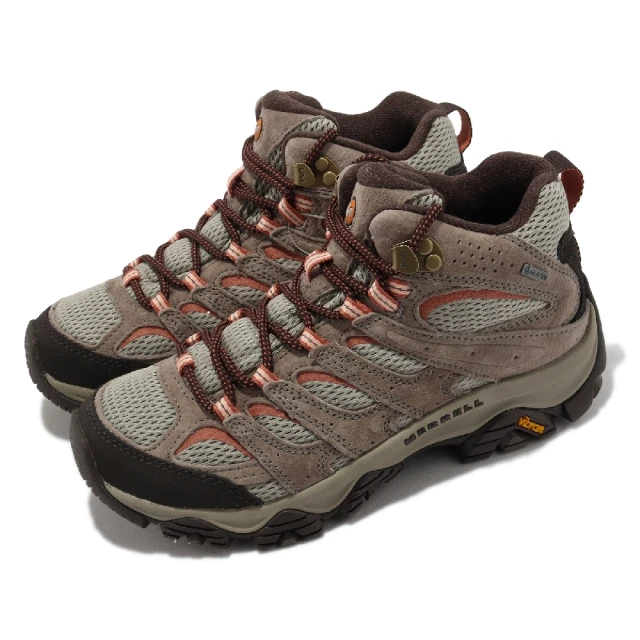 【MERRELL】登山鞋 Moab 3 Mid GTX 女鞋 棕 橘 防水 越野 郊山 戶外(ML500232)