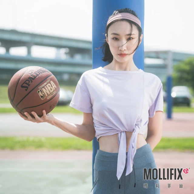 Mollifix 瑪莉菲絲【Mollifix 瑪莉菲絲】兩面穿抗菌優雅運動上衣(淺霧紫)