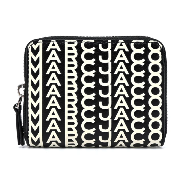 【MARC JACOBS 馬克賈伯】THE MONOGRAM 羊皮印花拉鍊零錢包(黑)