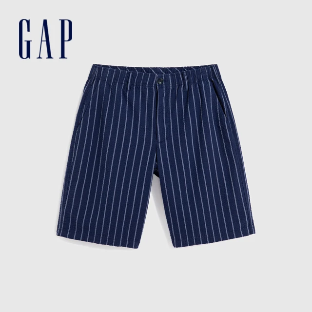 GAP 男裝 Logo抽繩鬆緊短褲-深灰色(464991) 