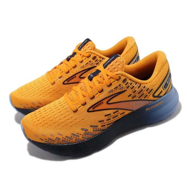 【BROOKS】慢跑鞋 Glycerin 20 男鞋 橘 藍 甘油系列 20代 氮氣中底 運動鞋 緩衝(1103821D859)