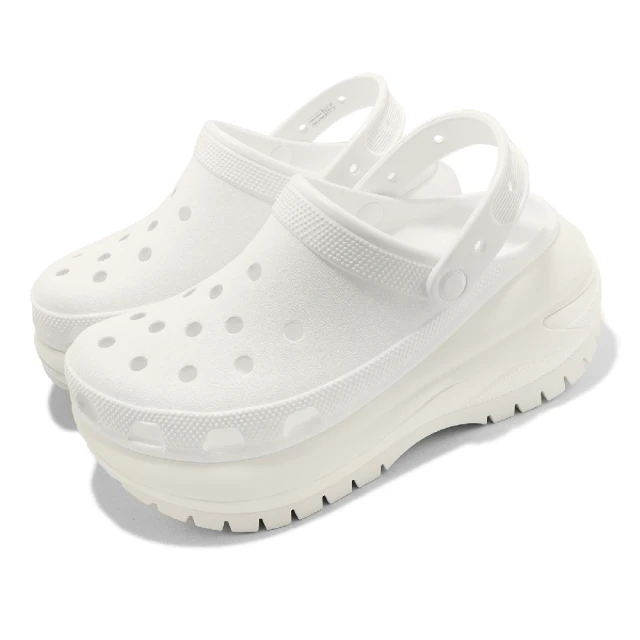 【Crocs】涼拖鞋 Classic Mega Crush Clog 男鞋 女鞋 白 超厚底 光輪克駱格 卡駱馳(207988100)