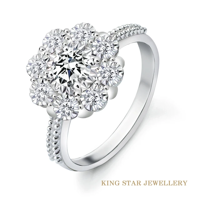 King Star GIA 一克拉 18K金 綠彩鑽石戒指 