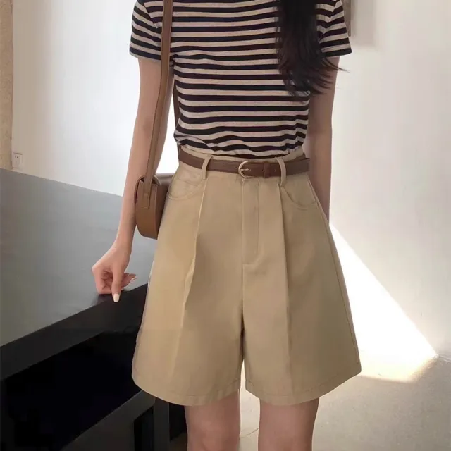 R.neTs 法式中線打褶五分褲