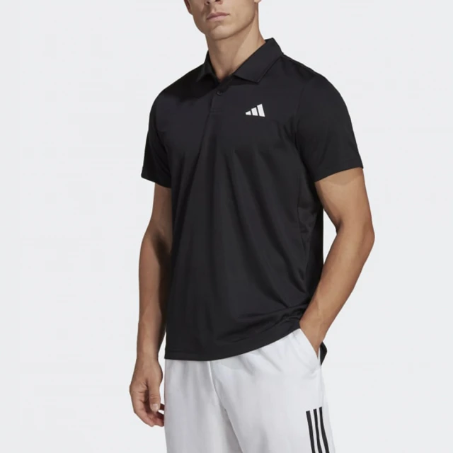 adidas 愛迪達【adidas 愛迪達】上衣 男款 短袖上衣 運動 POLO衫 亞規 黑 HS3236