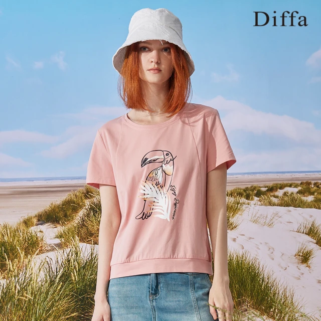 Diffa【Diffa】大嘴鳥印花針織衫-女