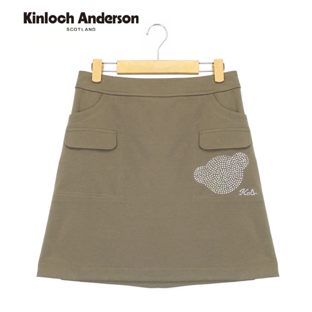 Kinloch Anderson 金安德森女裝 短裙 可愛熊頭文字鑽假雙口袋短裙 裙子 KA108401875(可可)