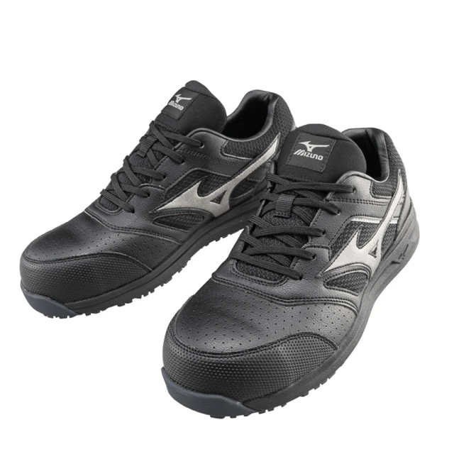 MIZUNO 美津濃 防護鞋 追求徹底輕量化 塑鋼頭 鞋帶式 工作鞋 黑 F1GA213409