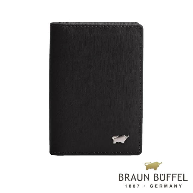 BRAUN BUFFEL 德國小金牛BRAUN BUFFEL 德國小金牛 台灣總代理 HOMME-M紳士 4卡名片夾-黑色(BF306-402-BK)