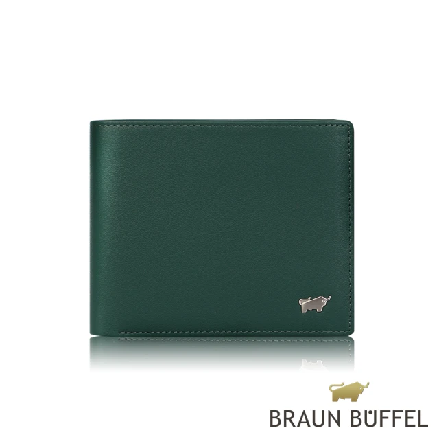 BRAUN BUFFEL 德國小金牛BRAUN BUFFEL 德國小金牛 台灣總代理 魅惑 12卡中間翻透明窗短夾-植物園綠(BF508-317-BGA)