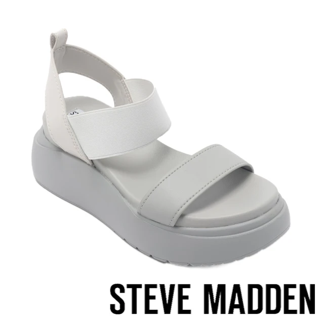 STEVE MADDEN CRUISE 拼接寬帶厚底涼鞋(灰色)