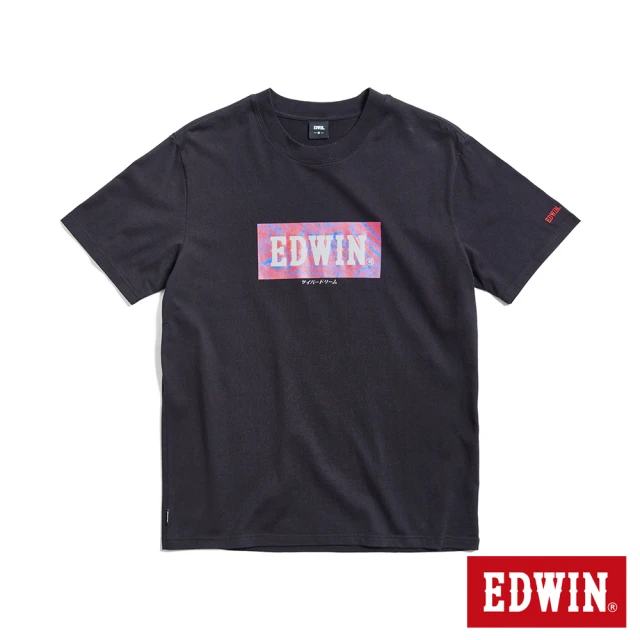 EDWINEDWIN 男裝 數位煙霧BOX LOGO短袖T恤(黑色)