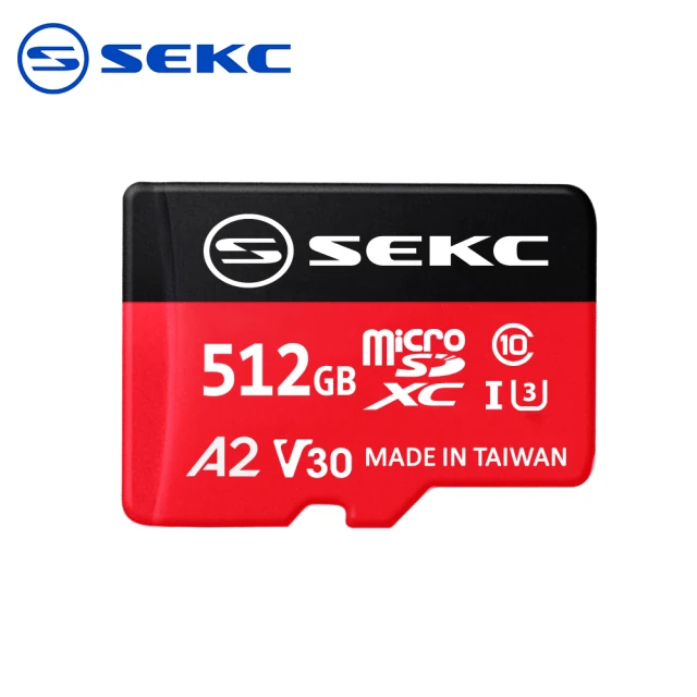 SEKC 512GB MicroSDXC UHS-1 U3 V30 A2記憶卡-附轉卡