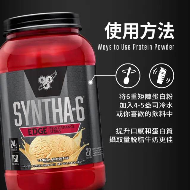 BSN 畢斯恩】Syntha-6 Edge 尖端綜合乳清蛋白2.01磅(草莓奶昔) - momo