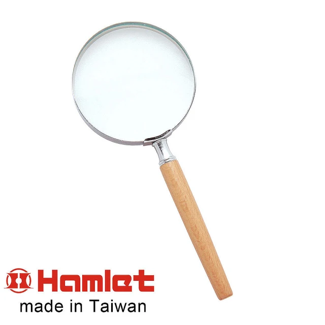 【Hamlet】2.3x/5.0D/76mm 台灣製手持型櫸木柄放大鏡(A011)