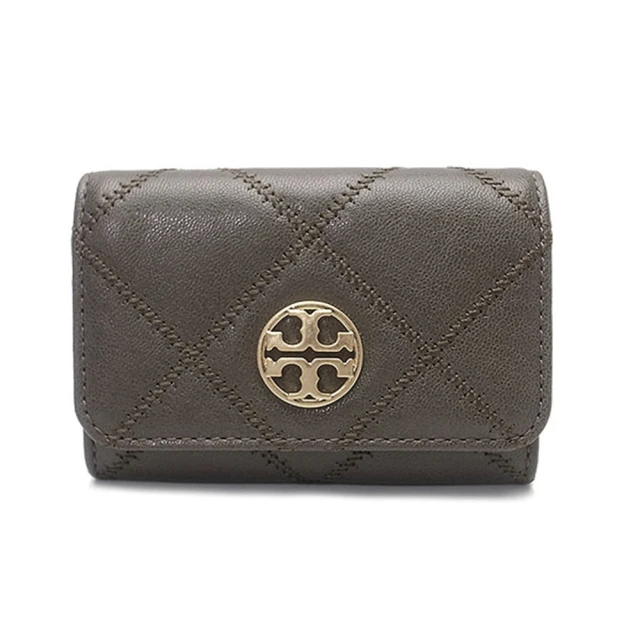 TORY BURCH 菱格紋皮革零錢包