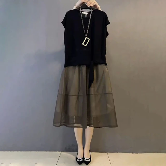 【*katieQ】造型網紗兩件套裙裝
