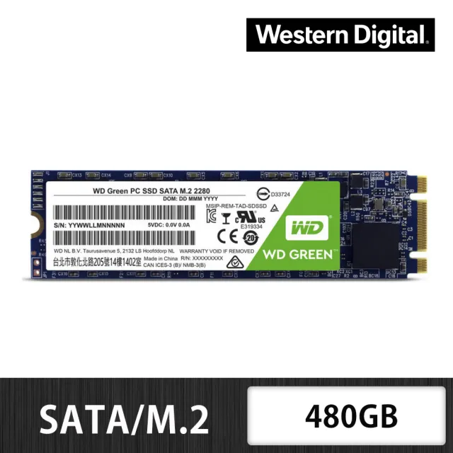 WD 威騰】SSD 480GB M.2 2280 SATA 固態硬碟(綠標/WDS480G3G0B) - momo