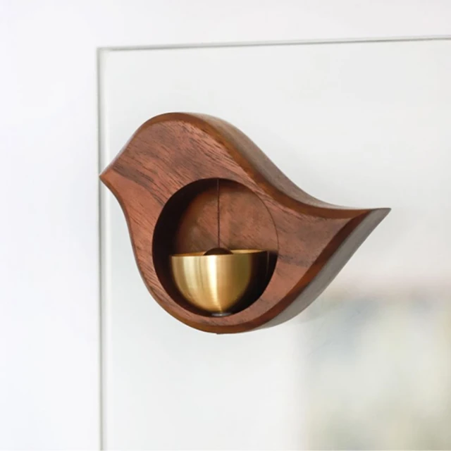 JEN 日式小鳥造型木製黃銅鈴噹風鈴門鈴