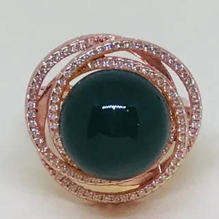 【勝弘珠寶】多明尼加藍珀經典戒指-12mm