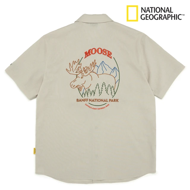 National Geographic 國家地理National Geographic 國家地理 BANFF 麋鹿刺繡圖案短袖襯衫 - 米色(國家公園系列襯衫)
