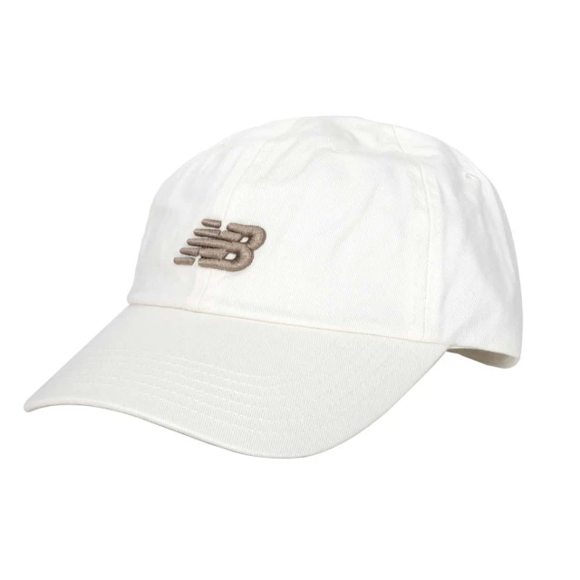 NEW BALANCE 棒球帽-純棉 防曬 遮陽 鴨舌帽 運動 帽子 NB 米白棕(LAH91014SST)