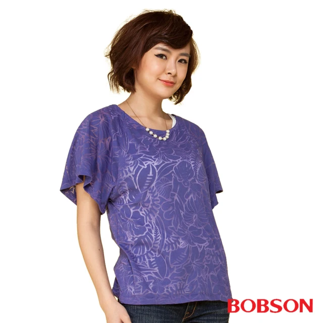 BOBSON 女款燒花布上衣(24092-54)