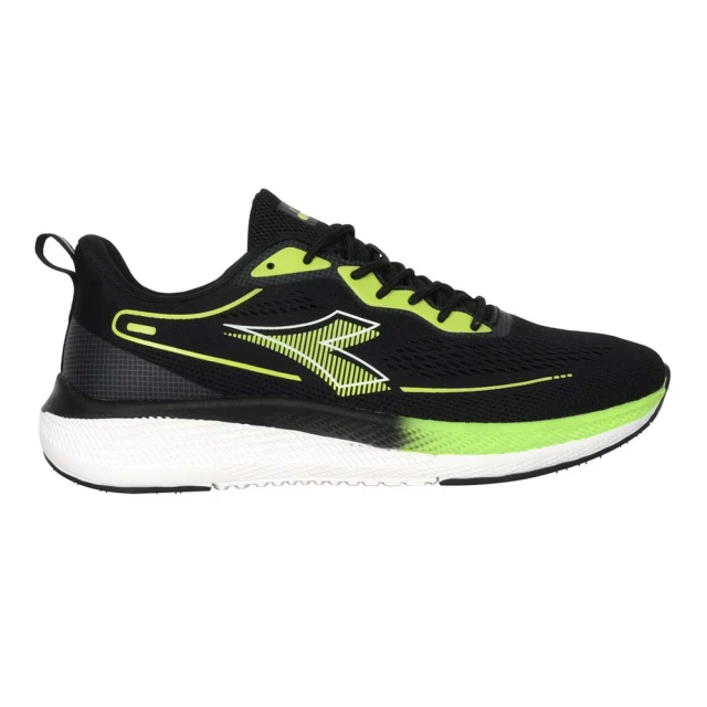 DIADORA 男輕量專業慢跑鞋-避震 運動 反光 黑綠白(DA73271)