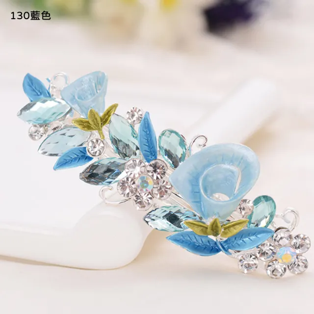 【Angel】法國花朵氣質水鑽時尚花朵造型髮夾(多種款式顏色可選)