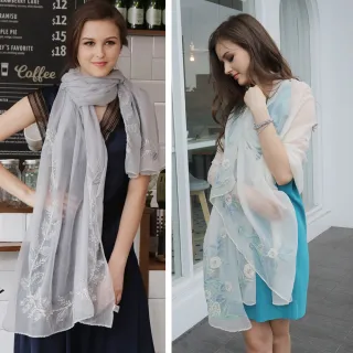 【BRONTE】英國百年手工皇室繡披肩-A