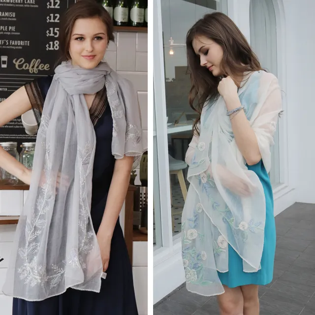 【BRONTE】英國百年手工皇室繡披肩-A