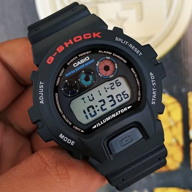 CASIO 卡西歐】G-SHOCK DW-6900-1VH數位黑色橡膠運動多功能運動電子