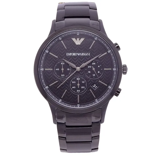【EMPORIO ARMANI】ARMANI 優質風範三眼計時個性鋼帶腕錶-黑-AR2485 - momo購物網 - 好評推薦 -2023年7月