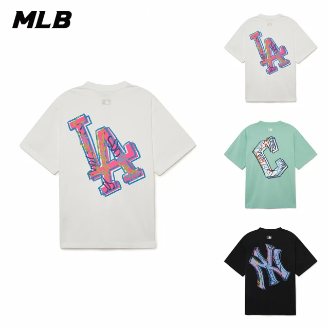 MLB 短袖T恤 POP ART系列 道奇/印地安人/洋基隊(3ATSL2134-三色任選)