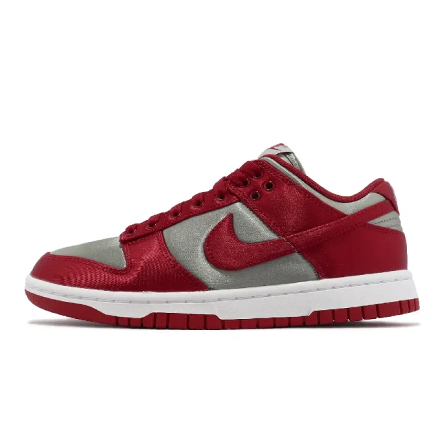 NIKE 耐吉】Wmns Dunk Low UNLV Satin 緞面絲綢灰紅女鞋休閒鞋(DX5931