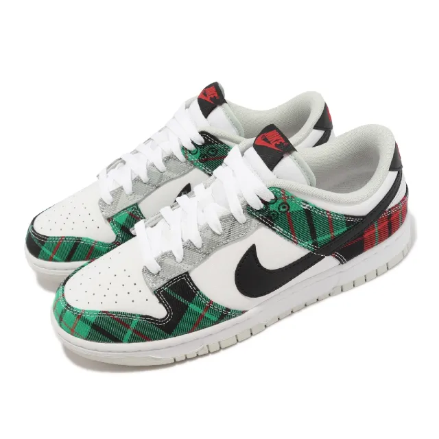 NIKE 耐吉】休閒鞋Dunk Low Retro PRM 男鞋深綠紅白格紋蘇格蘭格紋