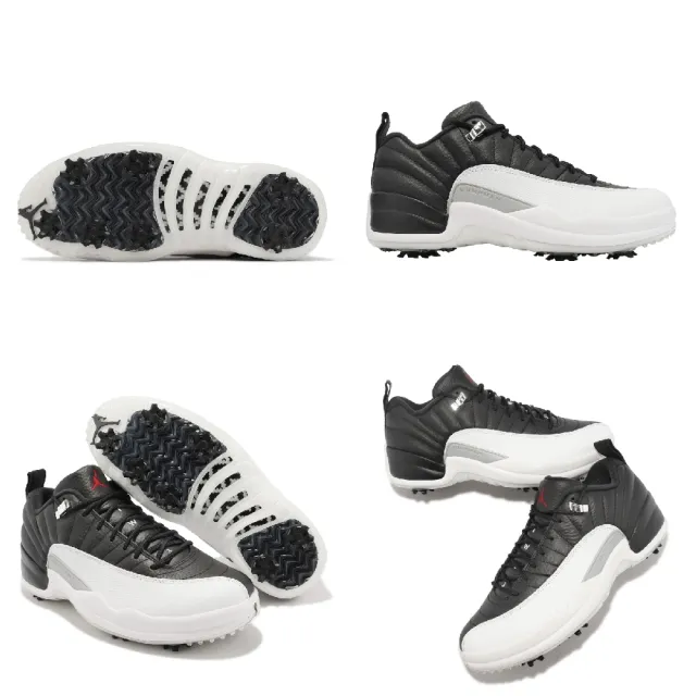 NIKE 耐吉】高爾夫球鞋Air Jordan XII Low 男鞋黑白高球Playoffs 12代