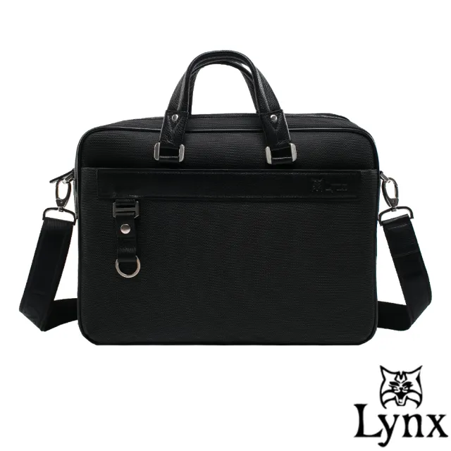 【Lynx】山貓經典極簡風格手提牛皮商務公事包(共2色)