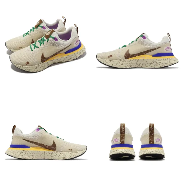 NIKE 耐吉】慢跑鞋React Infinity Run FK 3 男鞋米白棕編織支撐緩震